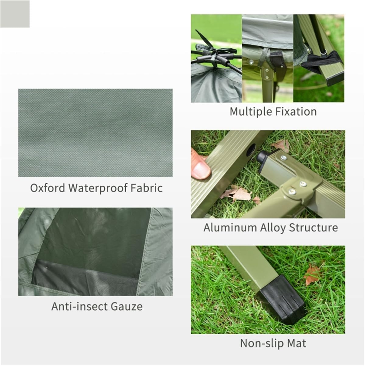 Elevated Tent Camping Cot with Sleeping Bag C182180