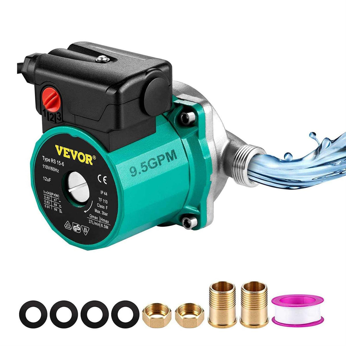 93W 110V NPT 3/4 Brass Hot Water Circulating Pump U386