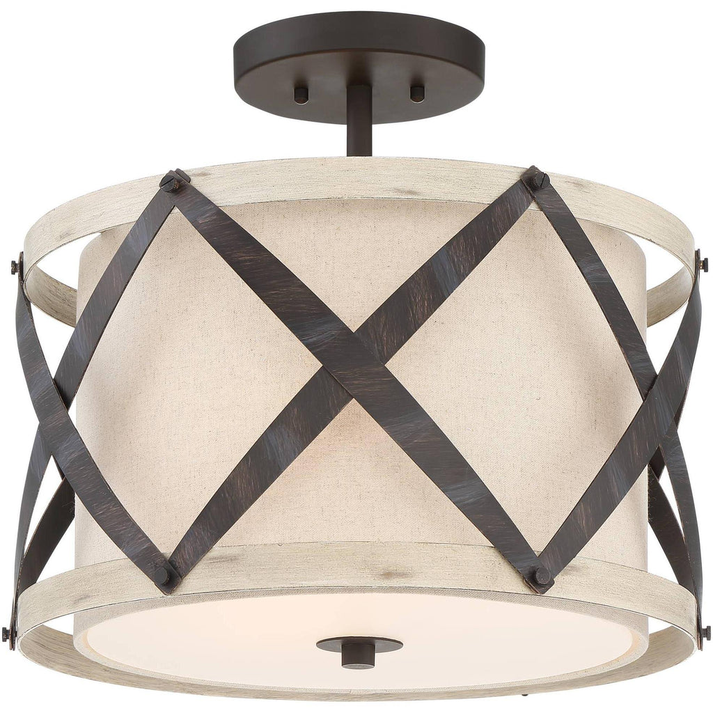 Bronze and Wood Ceiling Light G106417