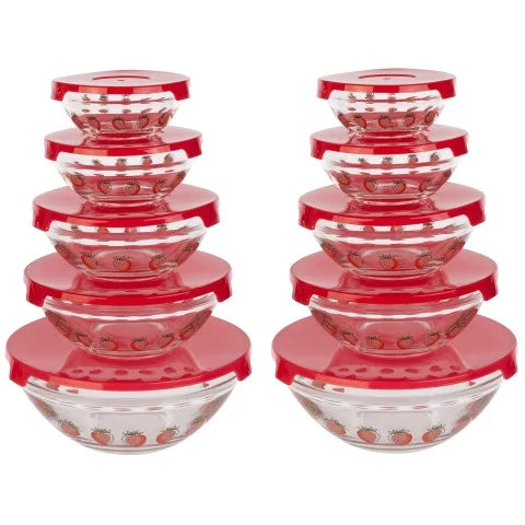 20-Piece Glass Food Storage Bowl and Lids Set R983