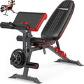 800lbs Load Adjustable Weight Bench with Leg Extension and Preacher Pad A7194