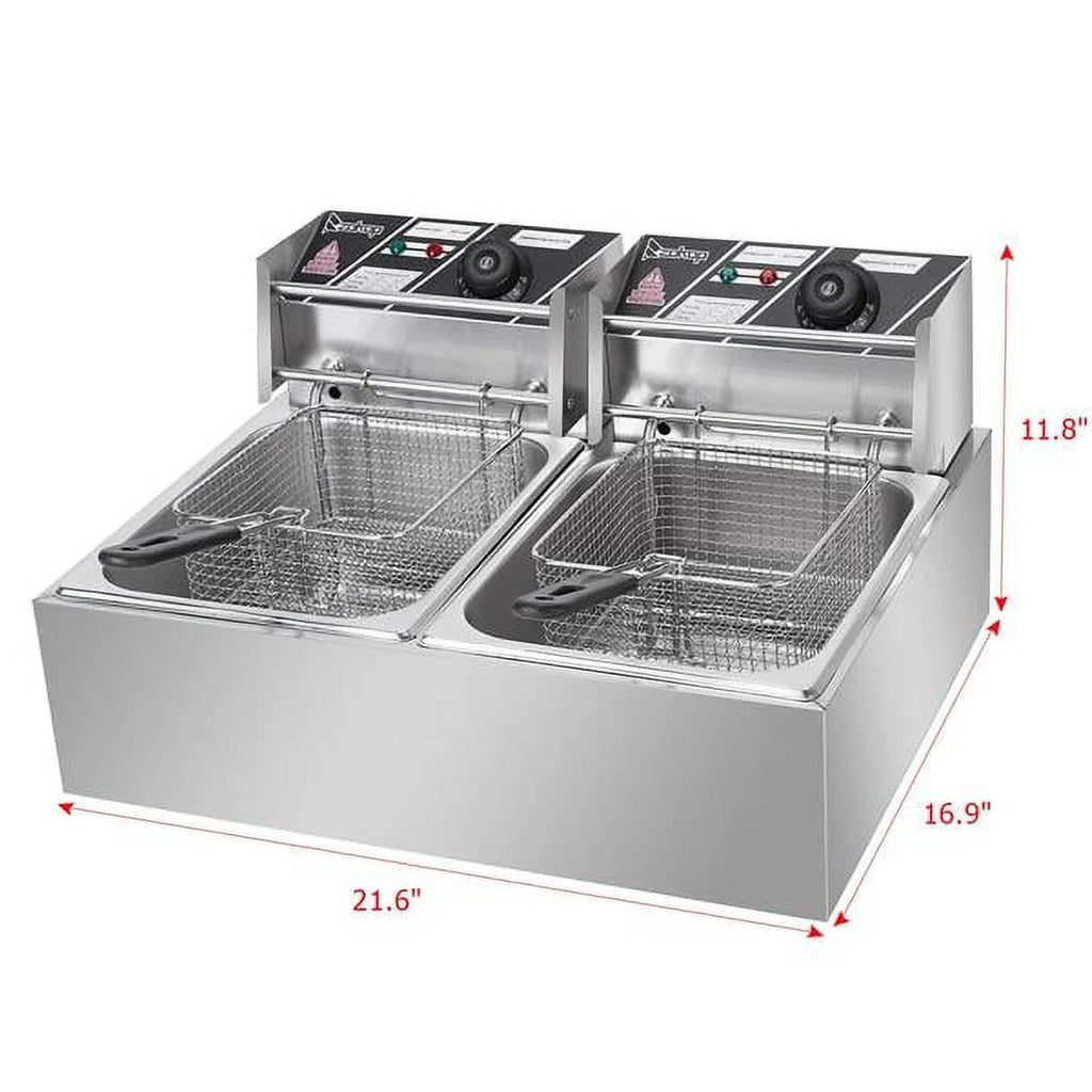 12L Dual Tanks Electric Deep Fryer With 2 Basket B92943