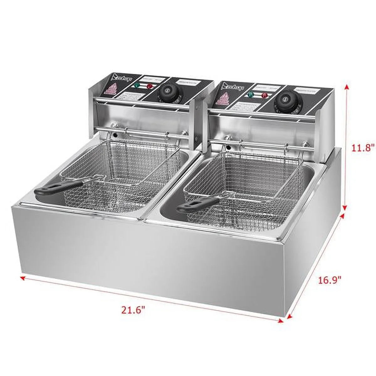 12L Dual Tanks Electric Deep Fryer With 2 Basket B92943