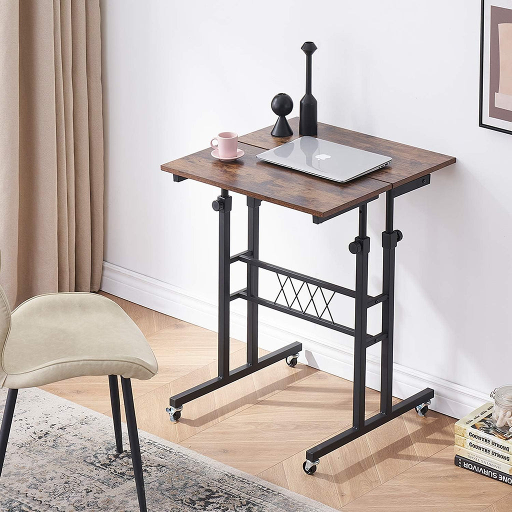 Black Wood Grain Adjustable Height Standing Desk Y568938