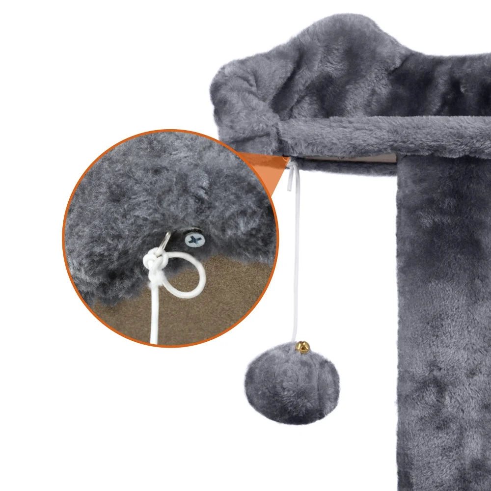Dark Gray Cat Tree Condo with Scratching Post Tower F505