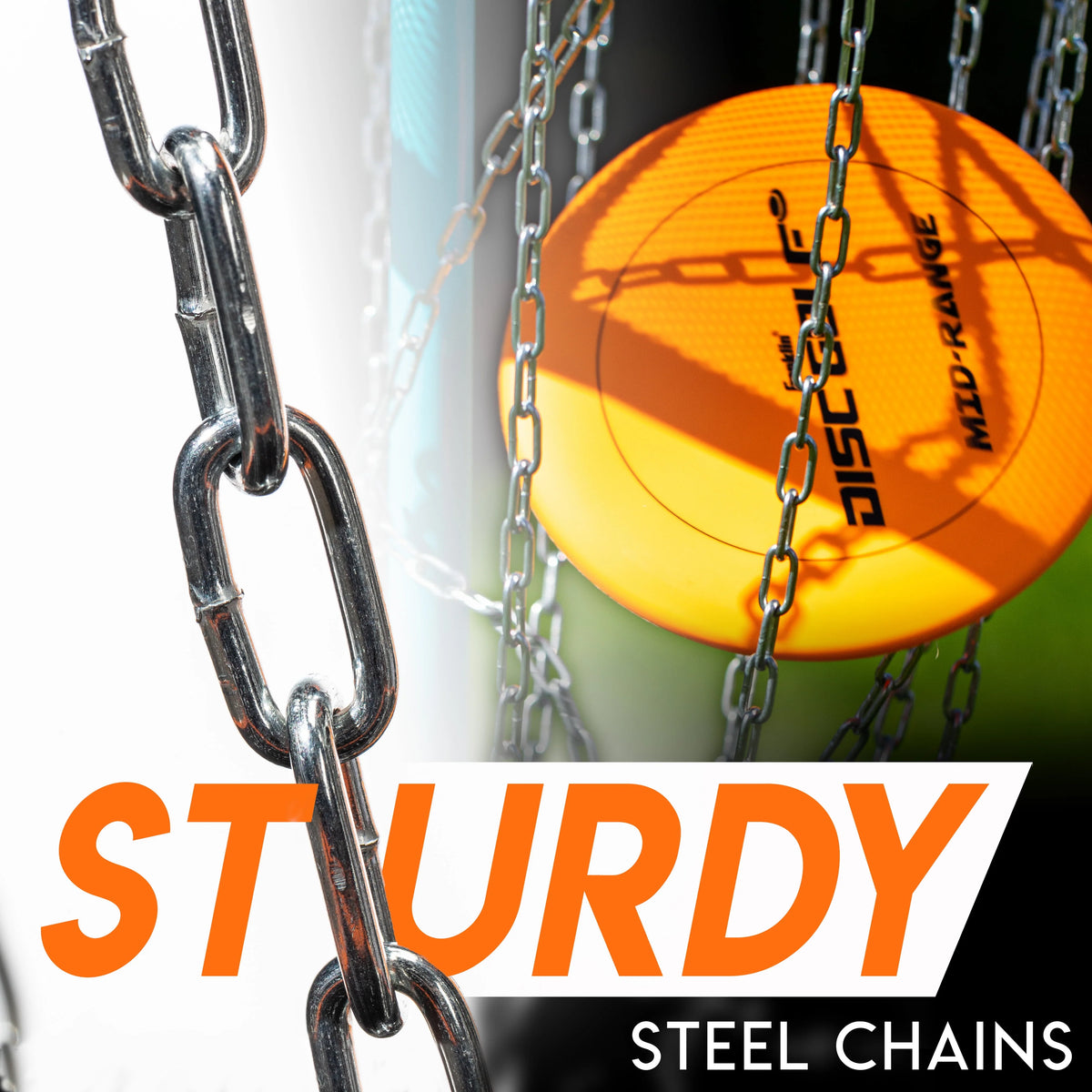 PDGA Approved Portable Disc Golf Target Basket Set with Metal Chains D3277
