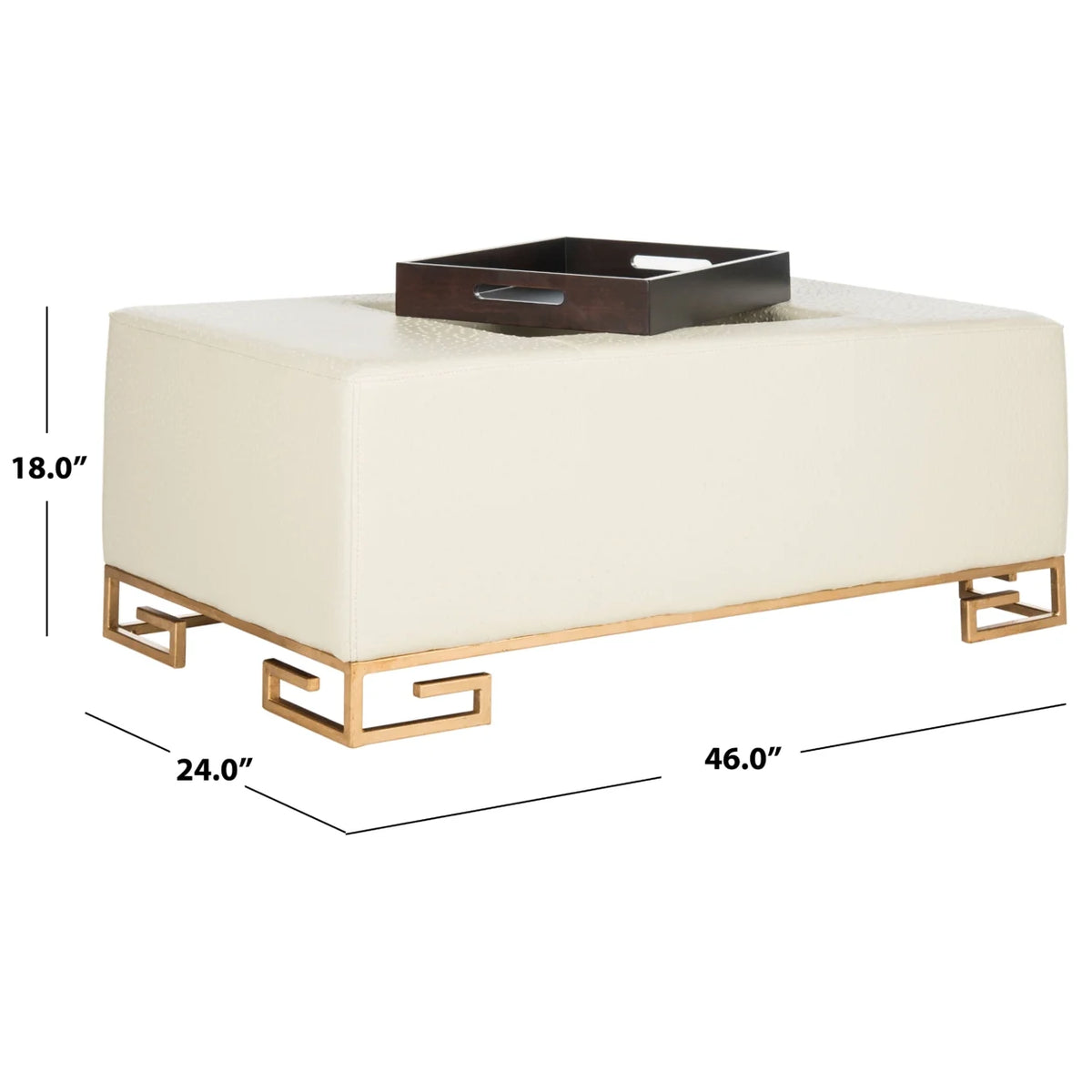 Faux Ostrich Tray Ottoman A443013