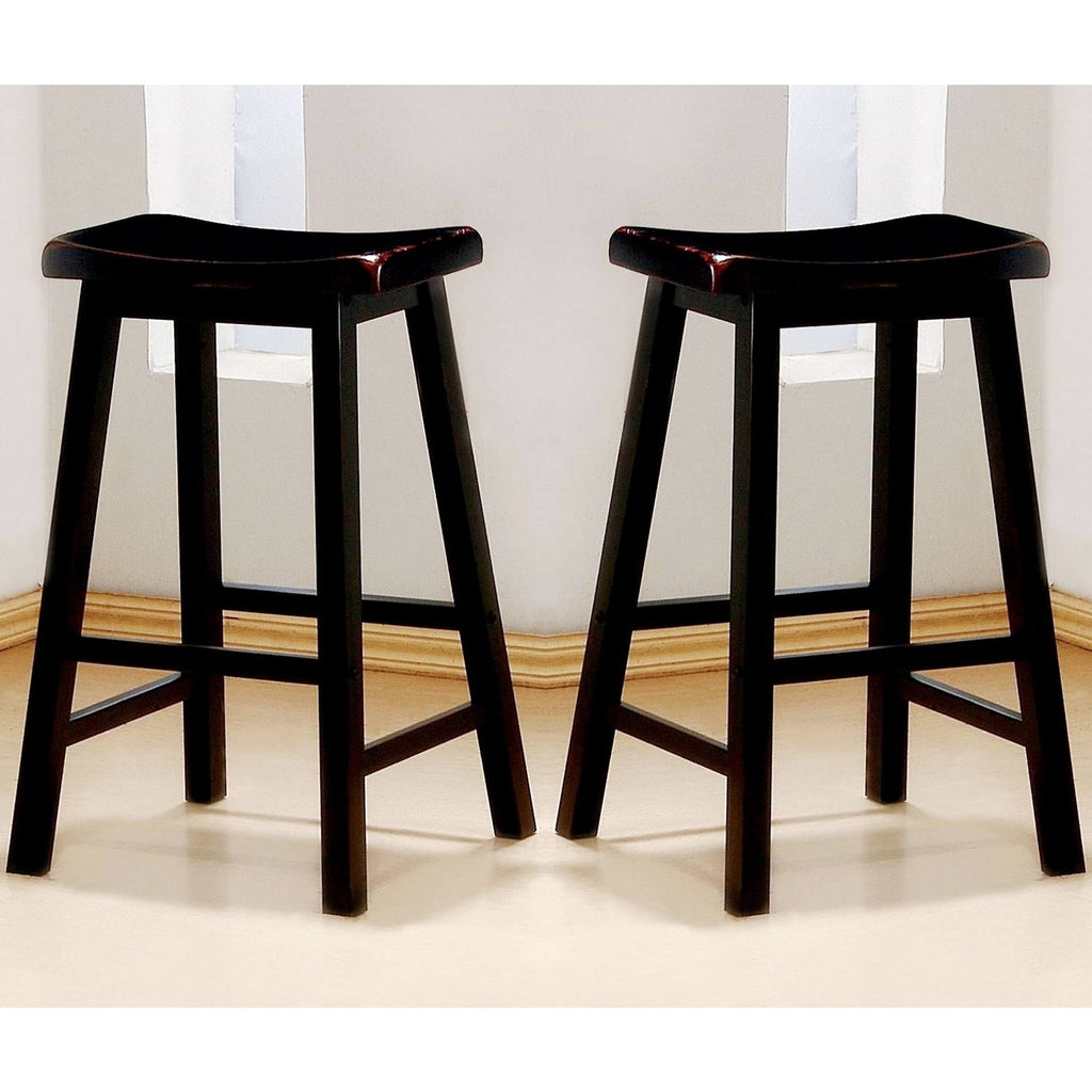Distressed Black Cherry Counter Height Stools (Set of 2) B4191