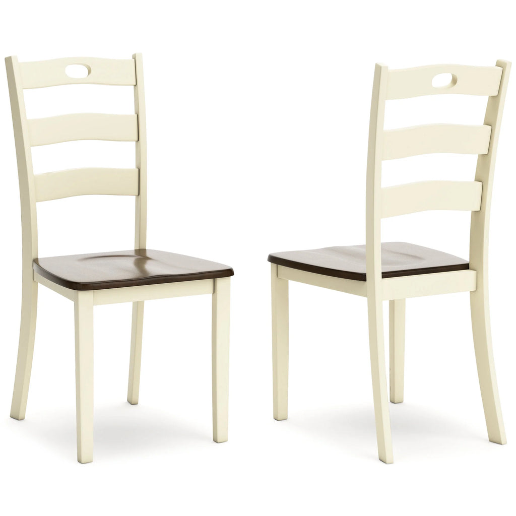 Cream & Brown Ladderback Dining Chair, Set of 2 A255698