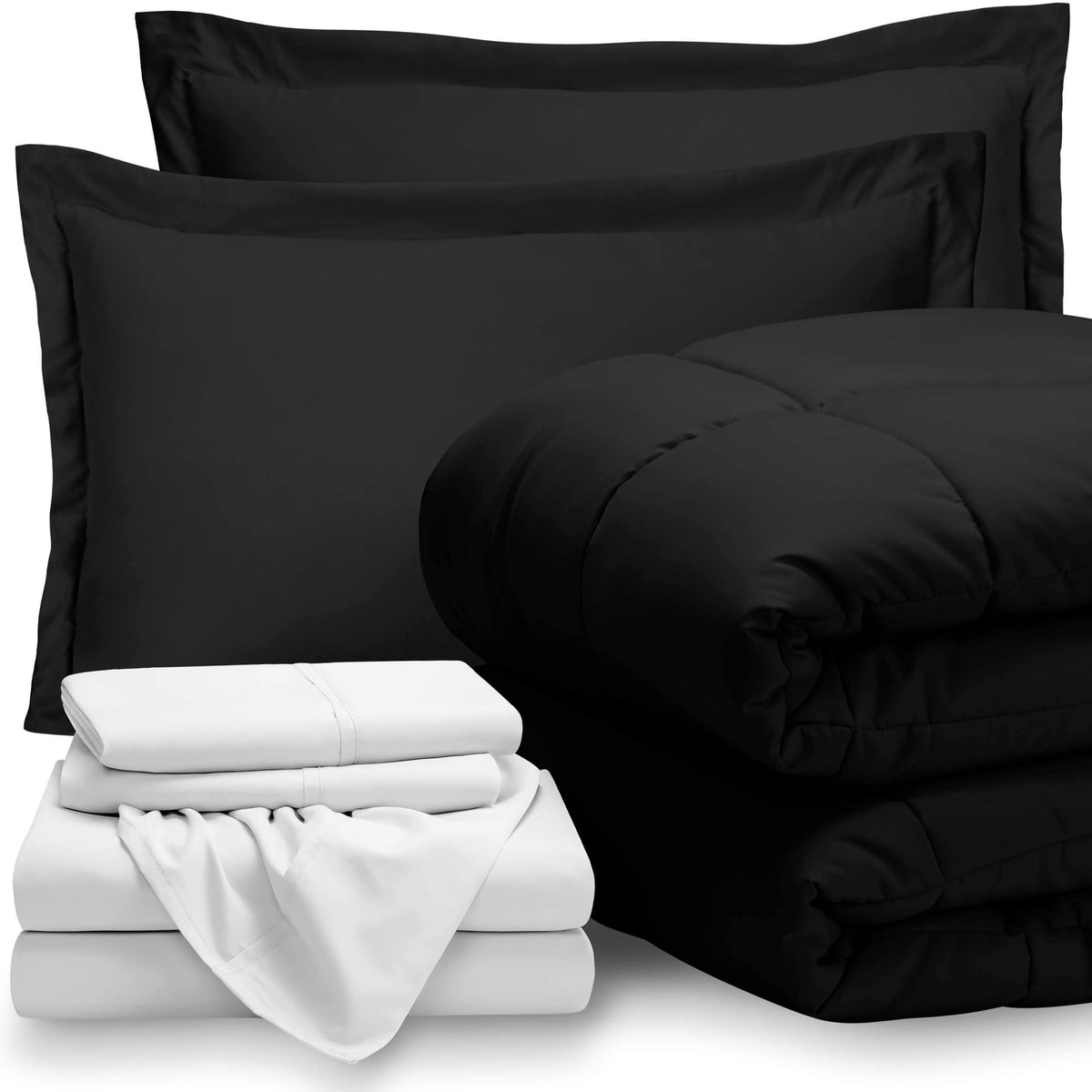 California King Black Microfiber Bed in A Bag Y12570