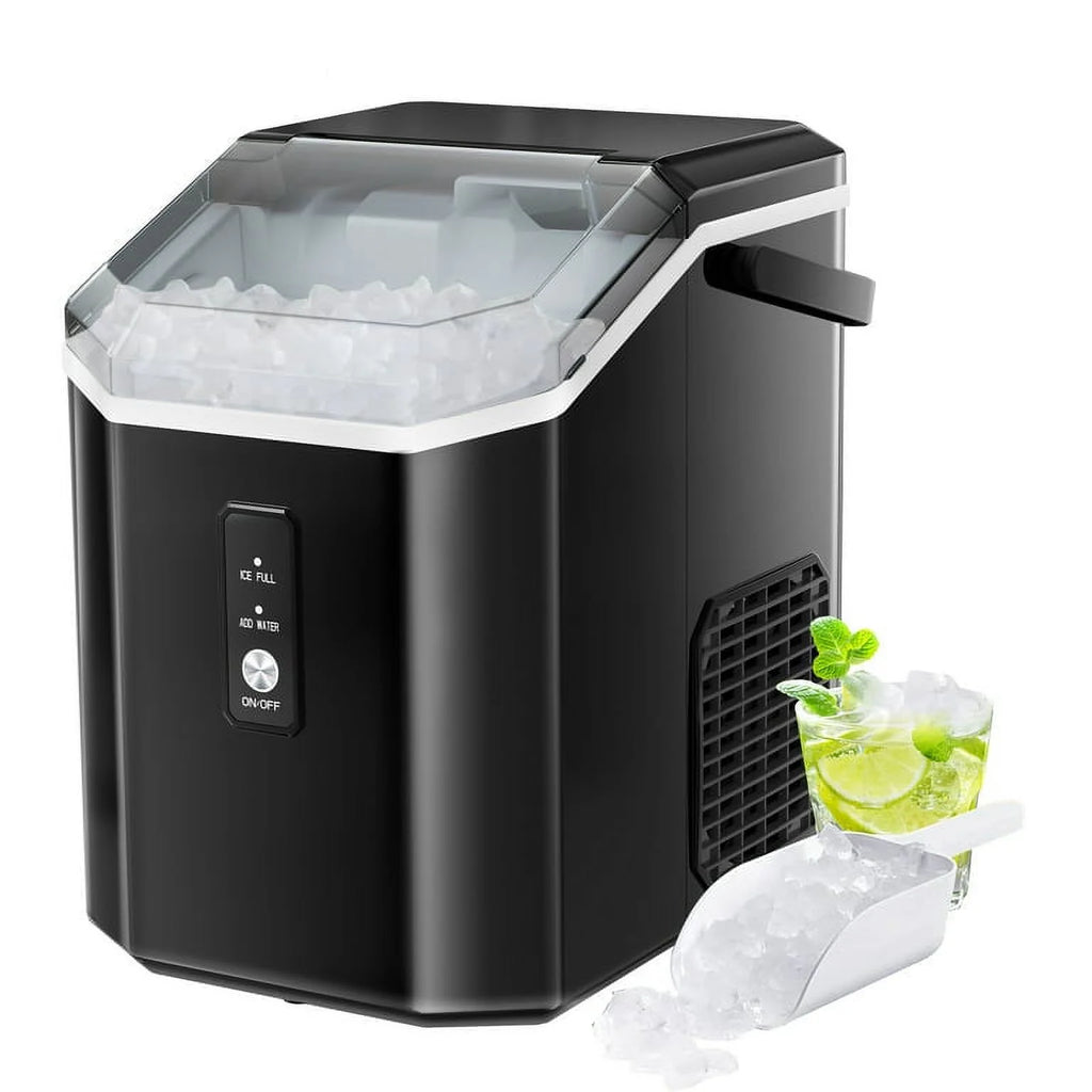 Nugget Ice Maker Countertop with Soft Chewable Pellet Ice, 34lbs/24H, Self-Cleaning, Black A471018
