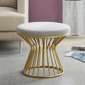 Gray Velvet Round Ottoman H853148