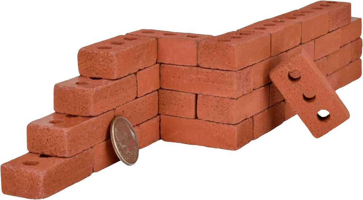 Mini Red Bricks, 1:6 Scale (160 Pack) Pack of 2 O720216