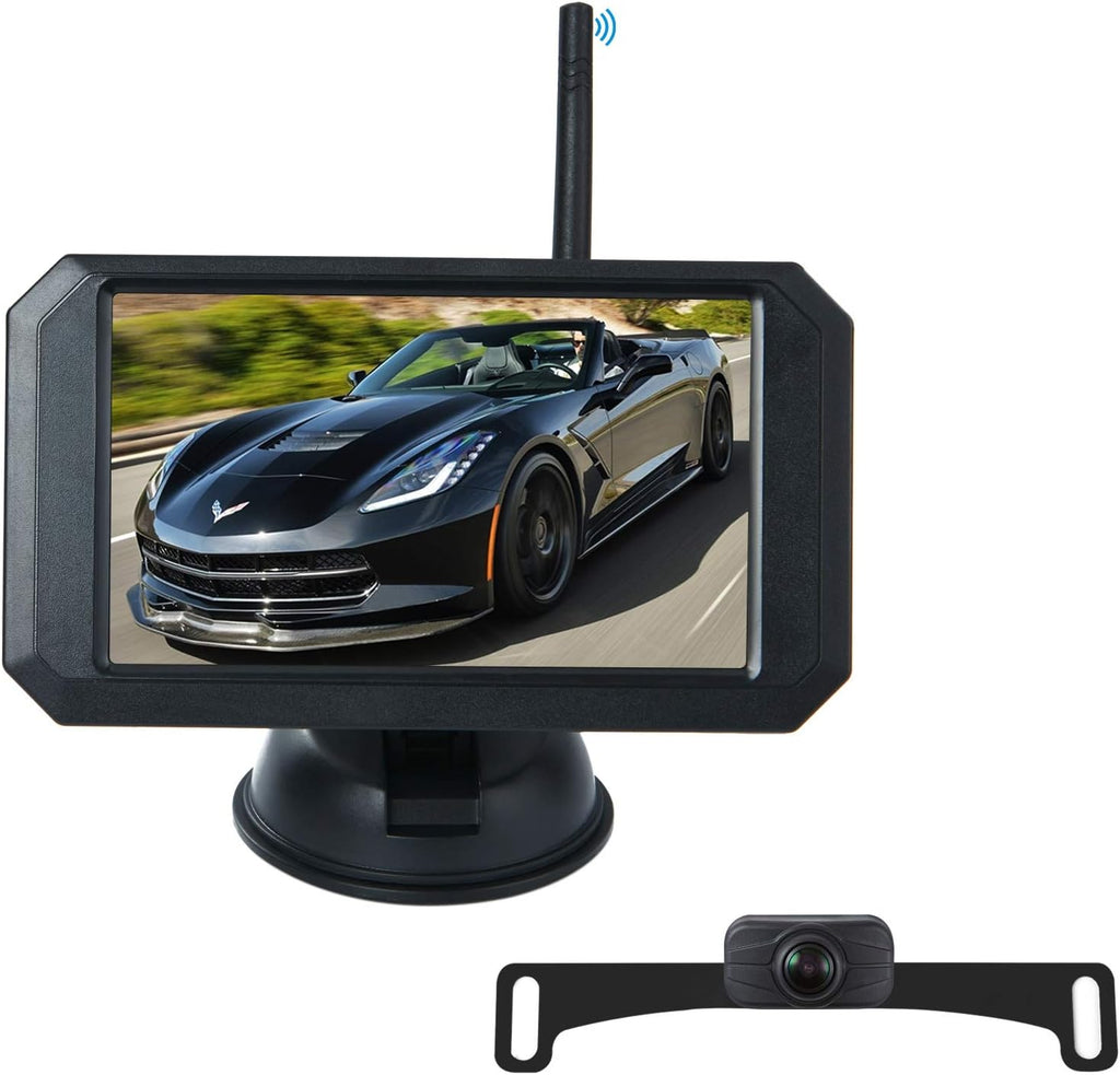 720P HD Digital Wireless Backup Camera System 5 Inch IP69 Waterproof Color Monitor kit N89147