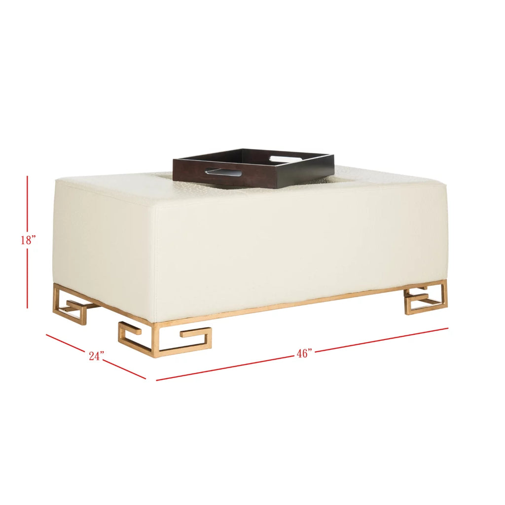 Faux Ostrich Tray Ottoman A443013