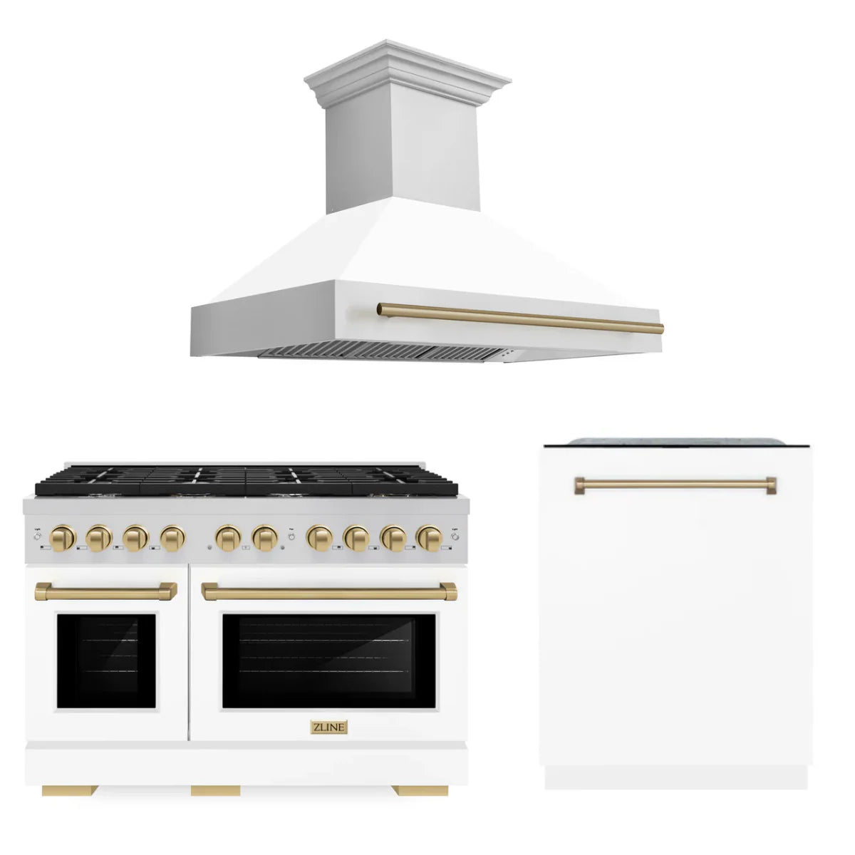 48 Gas Range, Range Hood, Dishwasher in Stainless Steel X1233