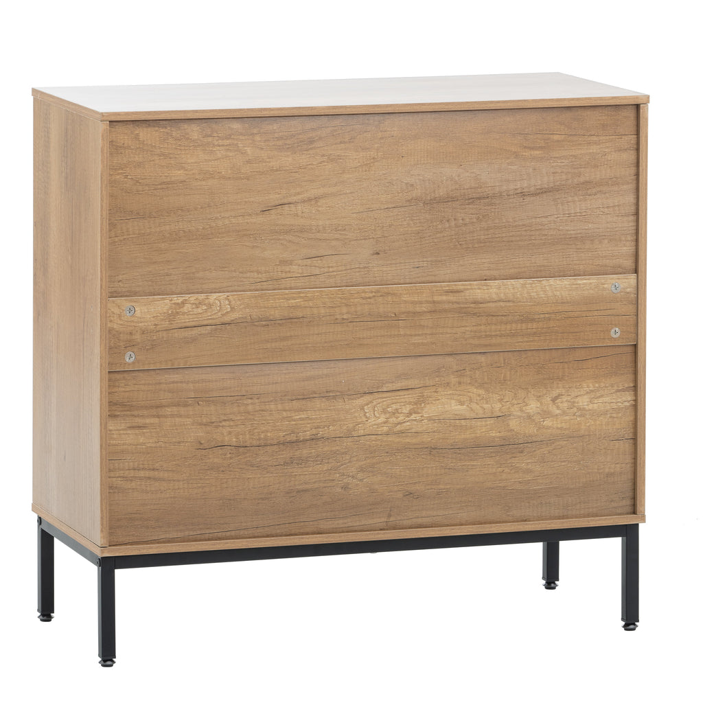 Rustic 2 Rattan Doors Storage Cabinet M8379