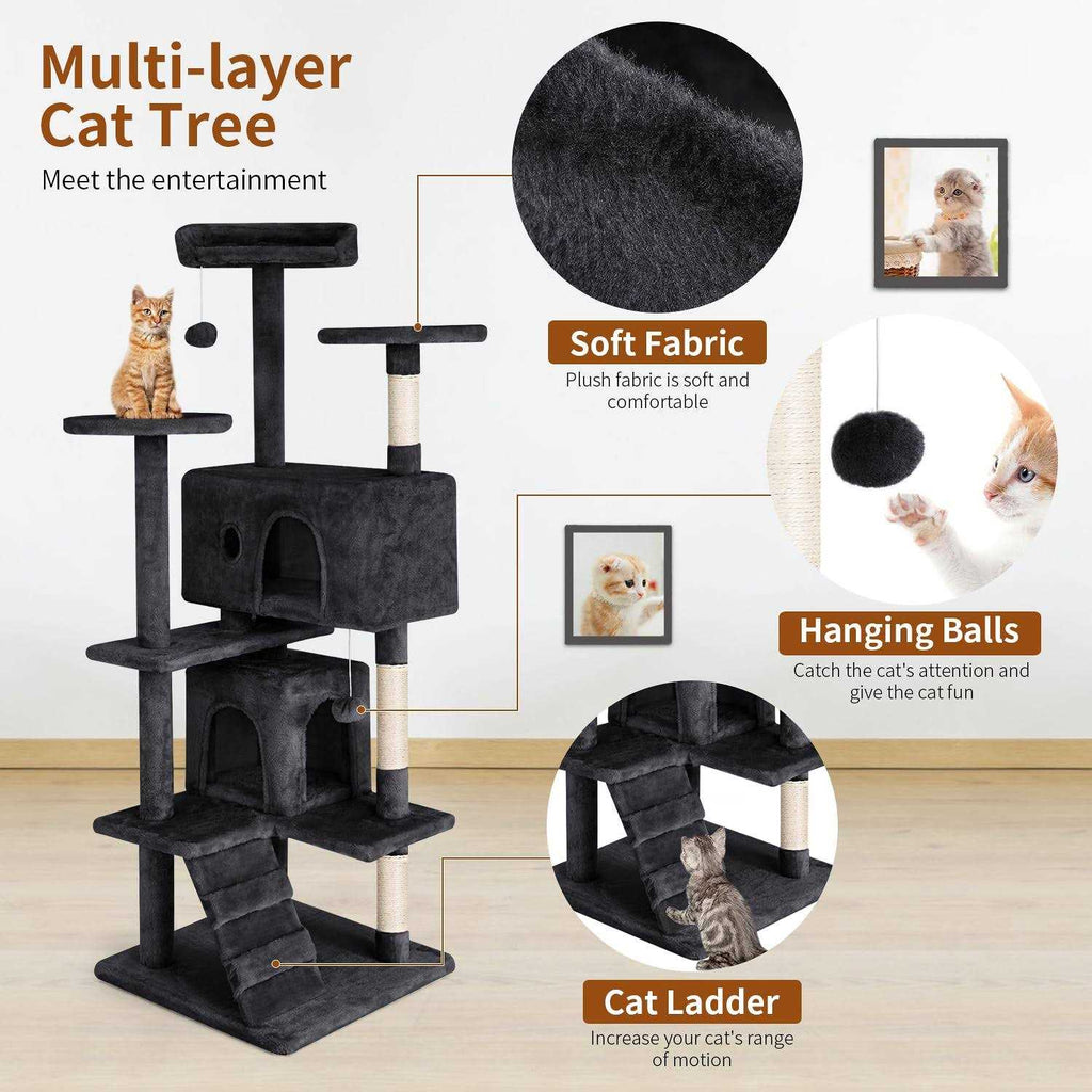 54in Cat Tree with Scratching Post H801