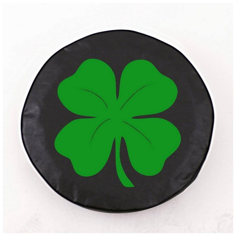 Black 4-Leaf Clover Vinyl Tire Cover L162631