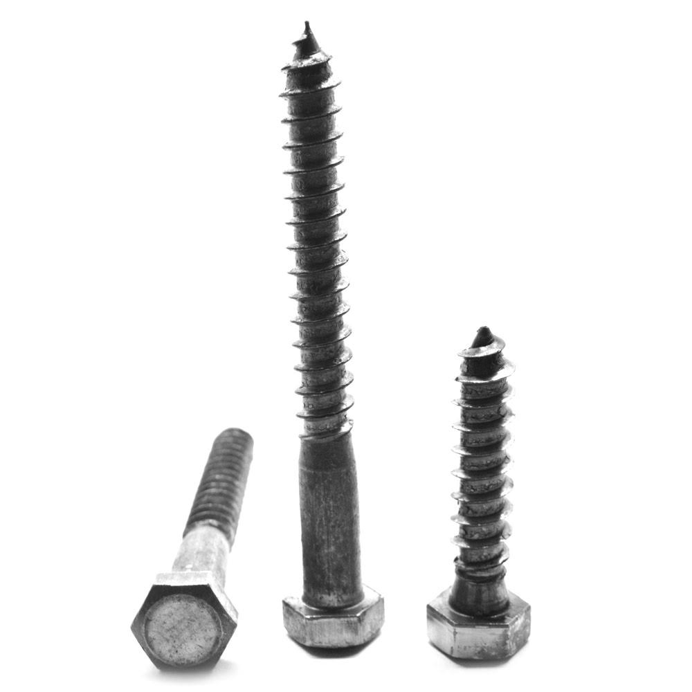 22 x 10 Hex Lag Screw Low Carbon Steel Plain Finish K44151