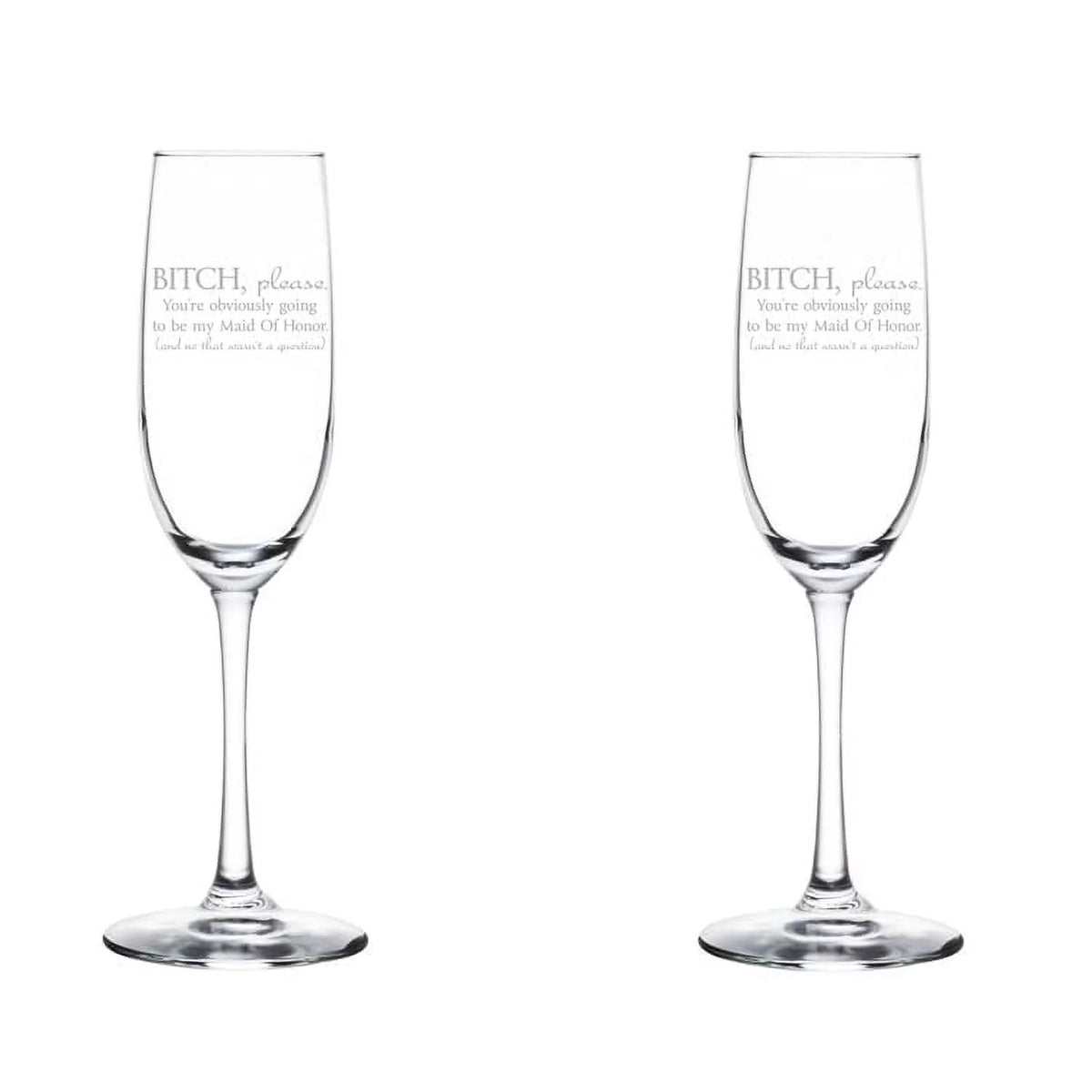 Set of 2 Glass Champagne Flutes 8 oz Stemmed F586375
