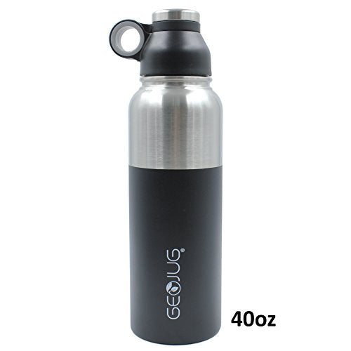 Black 32 oz Stainless Steel Vacuum Insulated Water Bottle S99367