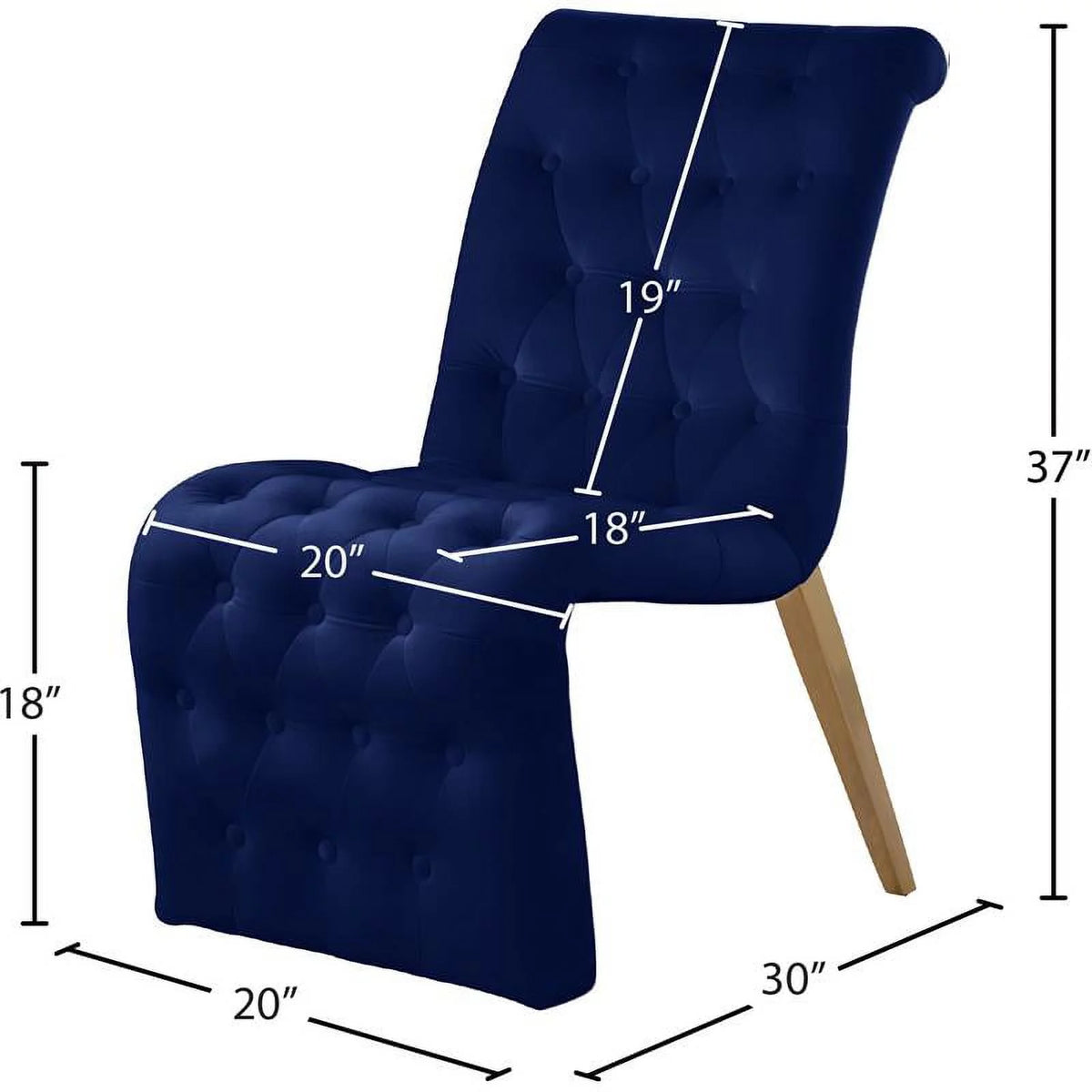 18" Contemporary Velvet Dining Chair Set of 2 T927847