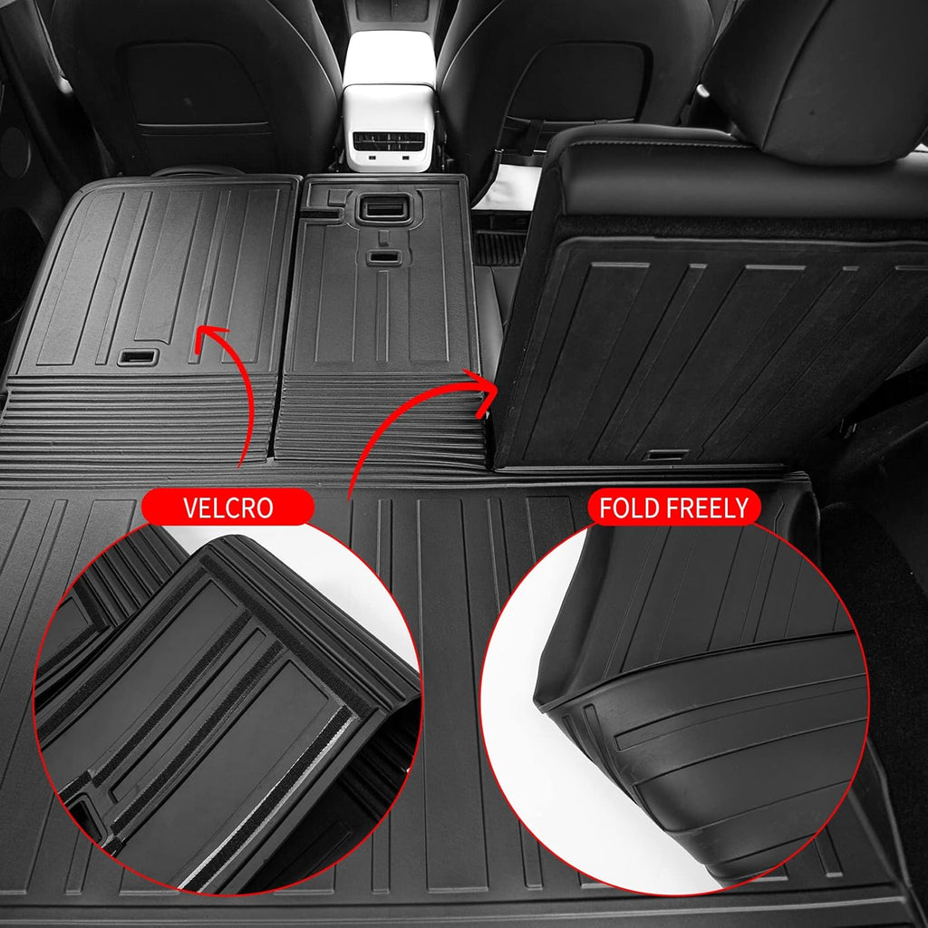 TPE Rear Trunk Mat with Backrest Mats for Tesla Model Y T6889