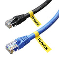 Cat6 Ethernet Cable, 10 Feet 20-Pack (10 Black, 10 White) Pure Copper Core L95978