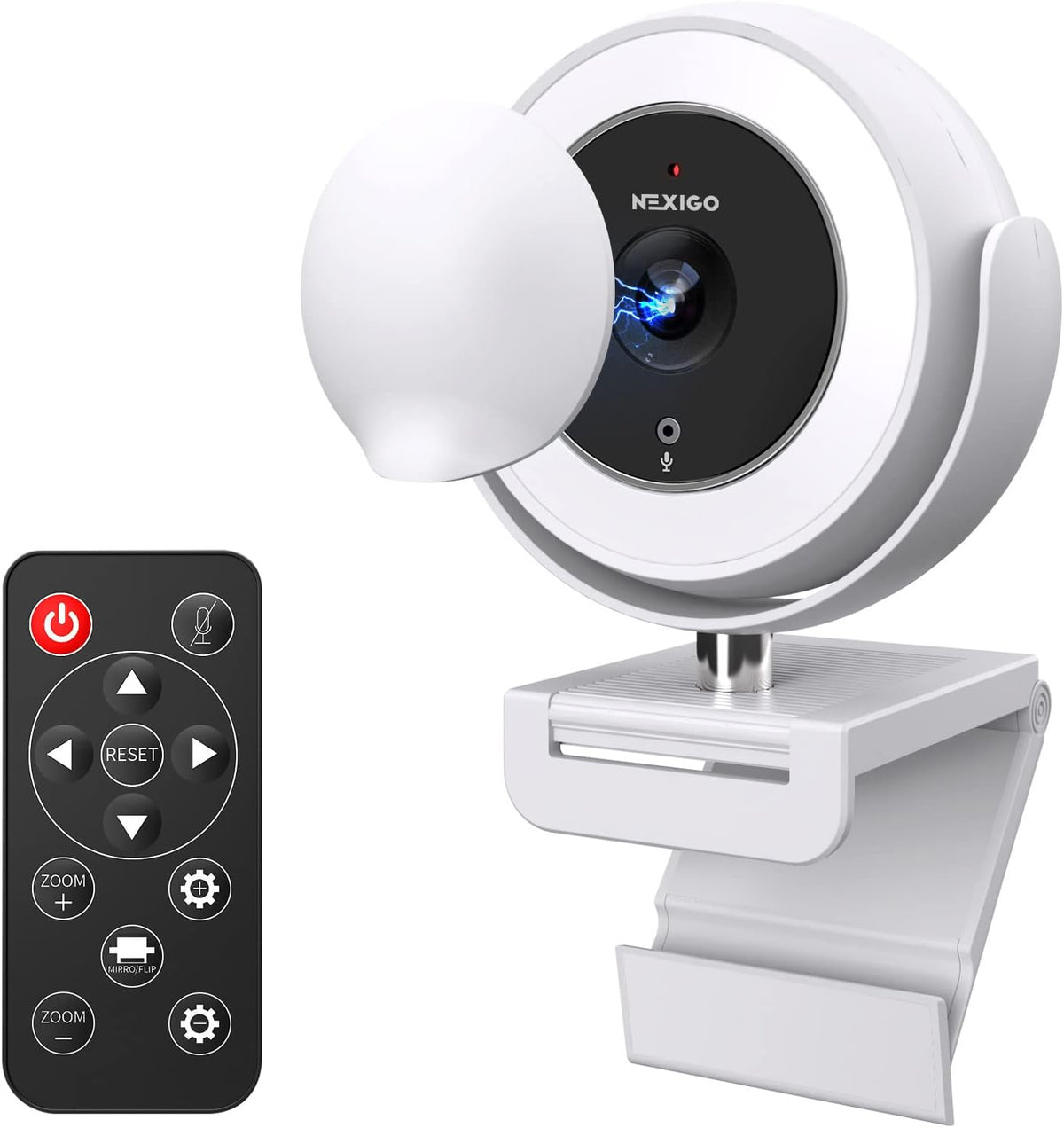 White Pack of 2 1080P Webcam with Remote Control N5323