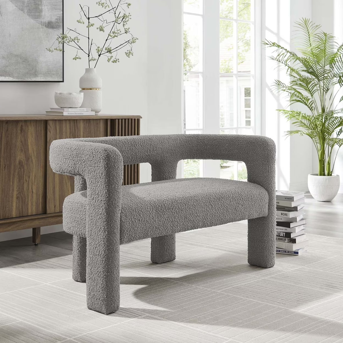Boucle Upholstered Loveseat Q3869