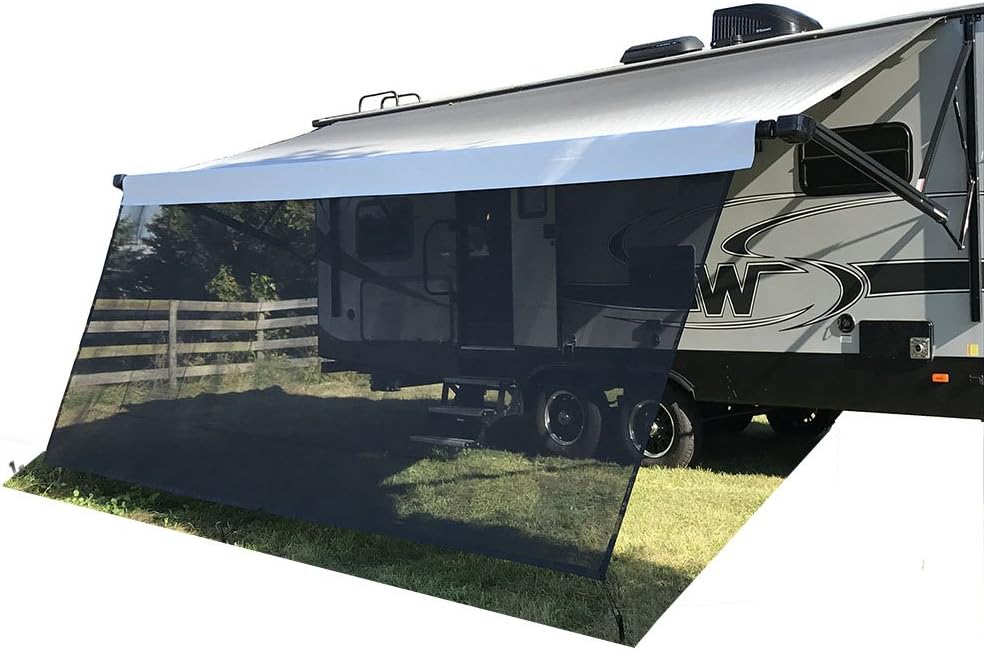 Brown Mesh RV Awning Sun Shade Screen 8' X 10'3'' F4544