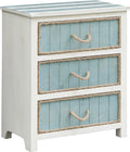 Blueish Grey and White 3 Drawer Accent Chest U25499