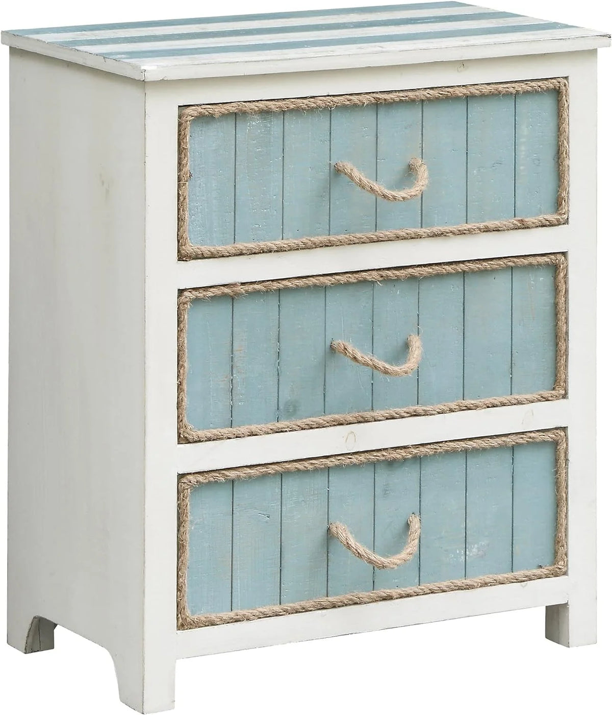 Blueish Grey and White 3 Drawer Accent Chest U25499