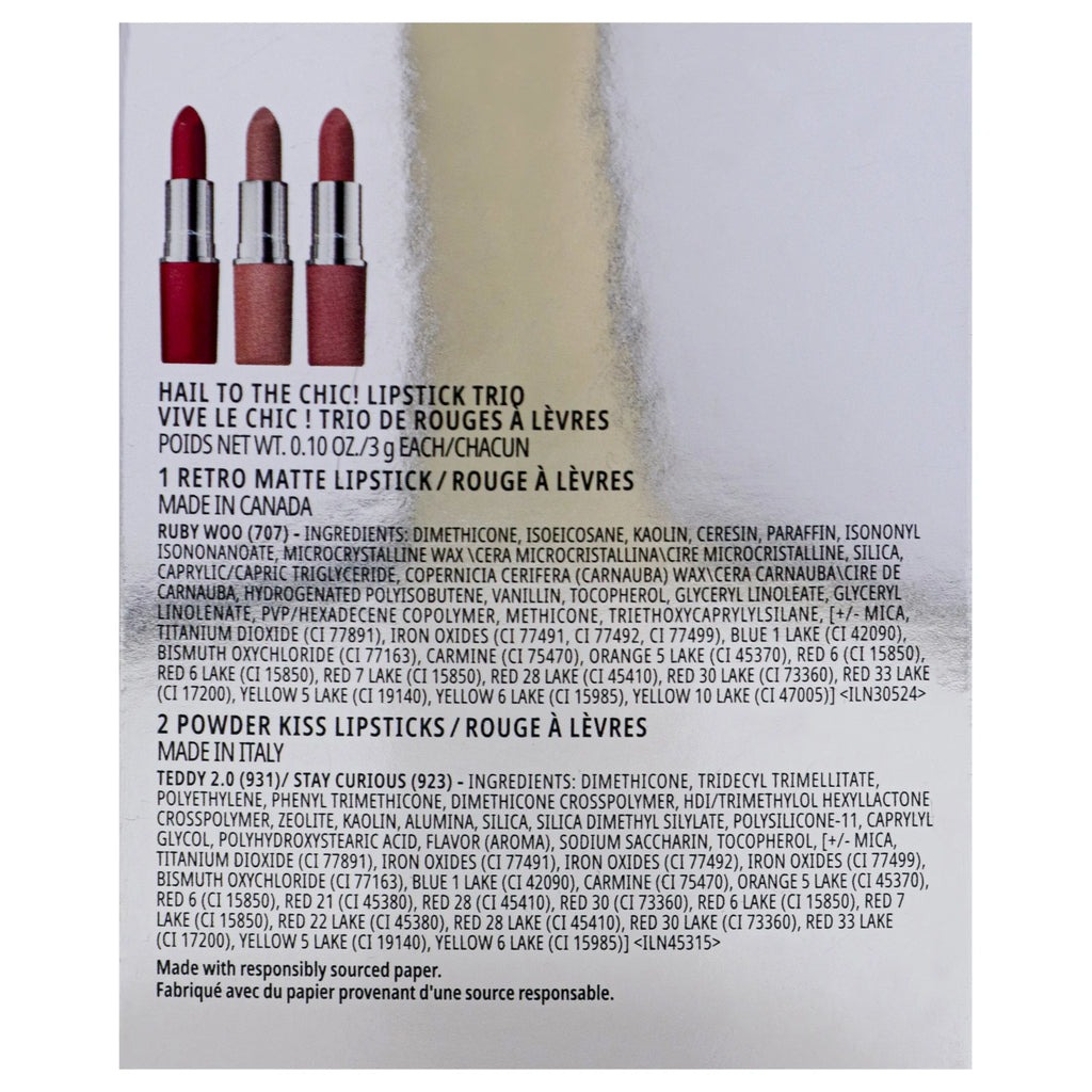 3 Pc Powder Kiss Retro Matte Lipstick Z50415