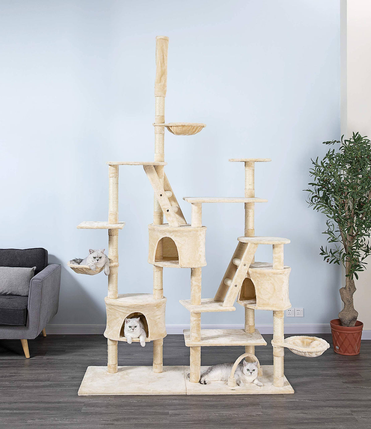 Beige 106-inch Cat Tree S74617