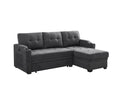 Dark Gray Woven Fabric Sleeper Sectional with Cupholder, USB Charging Port and Pocket F264