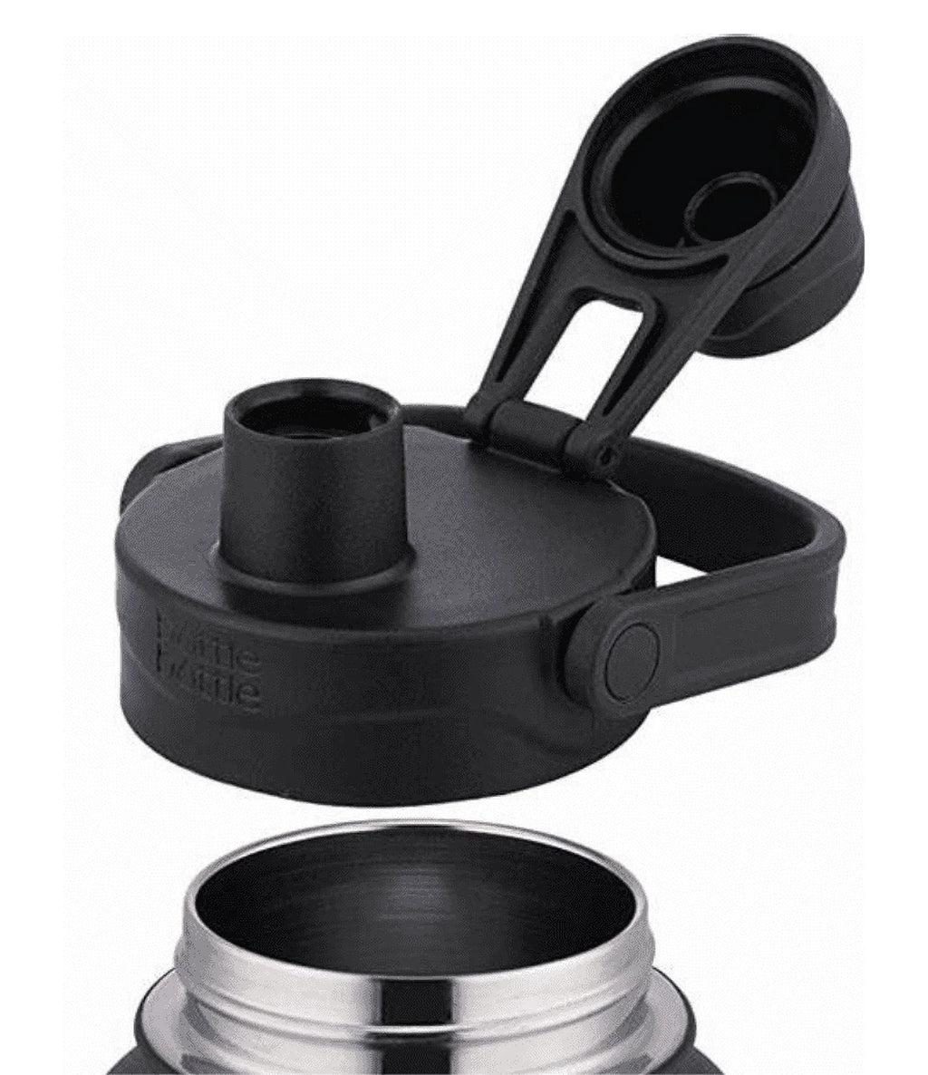 Black Double Walled Stainless-Steel Bottle 32 Fluid Ounces with 8oz Detachable cup Sport lid M214672