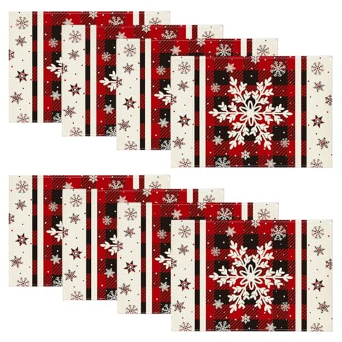 Buffalo Plaid Snowflakes Winter Placemats Set of 4 T1587