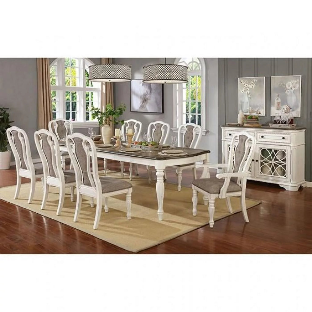 White Wash & Walnut 7pcs Dining Room Set M826755