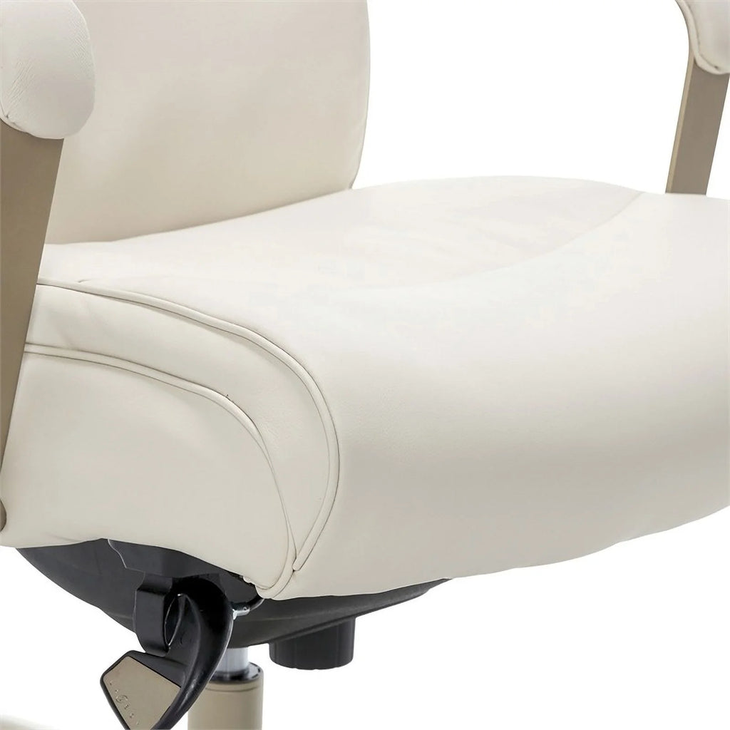 Ivory White Faux Leather Executive Office Chair Z77800