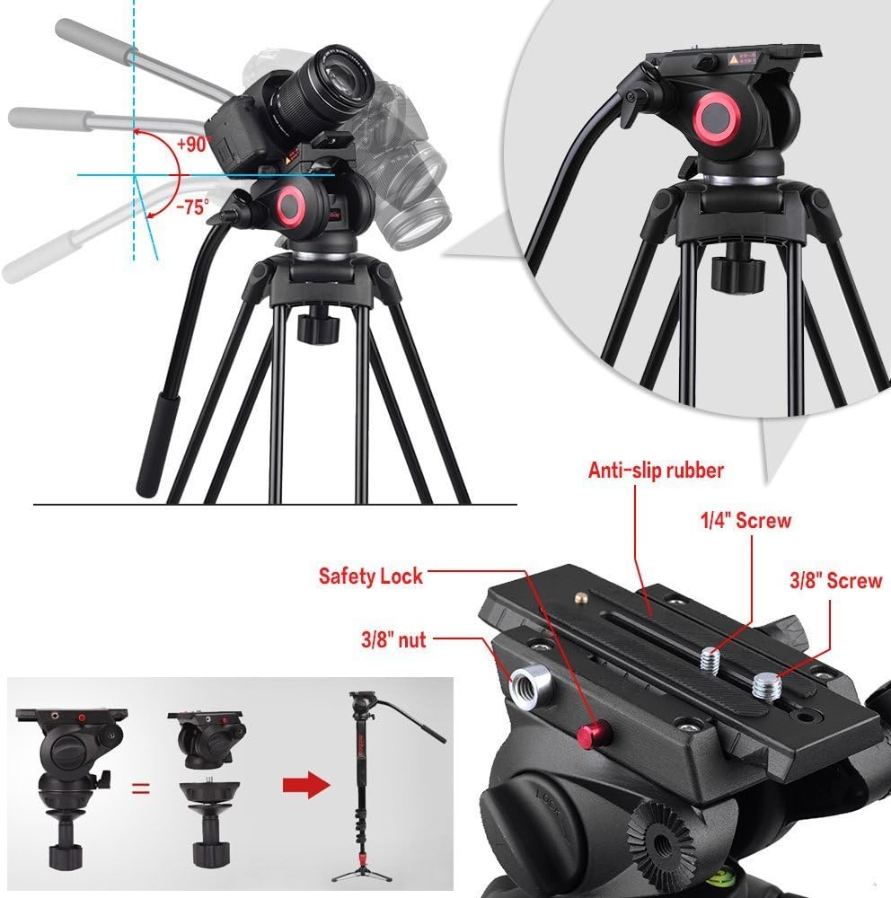 Heavy Duty Aluminum Video Tripod Y938642