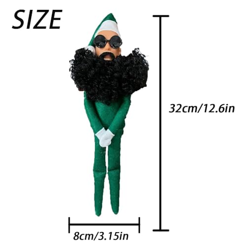Plush Christmas Elf Doll with Round Glasses T207415