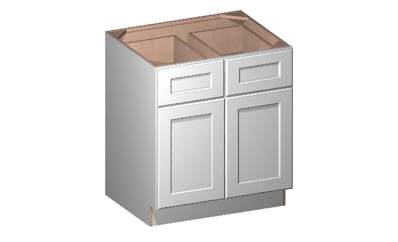 White 2 Doors 2 Drawers Base Cabinet O54177