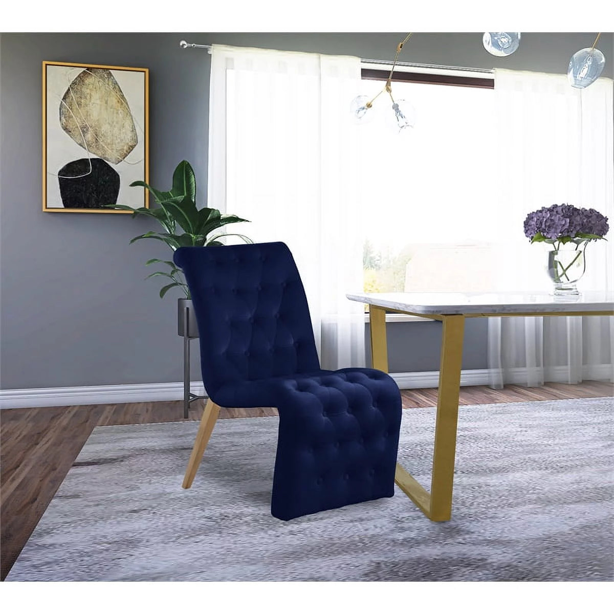 18" Contemporary Velvet Dining Chair Set of 2 T927847