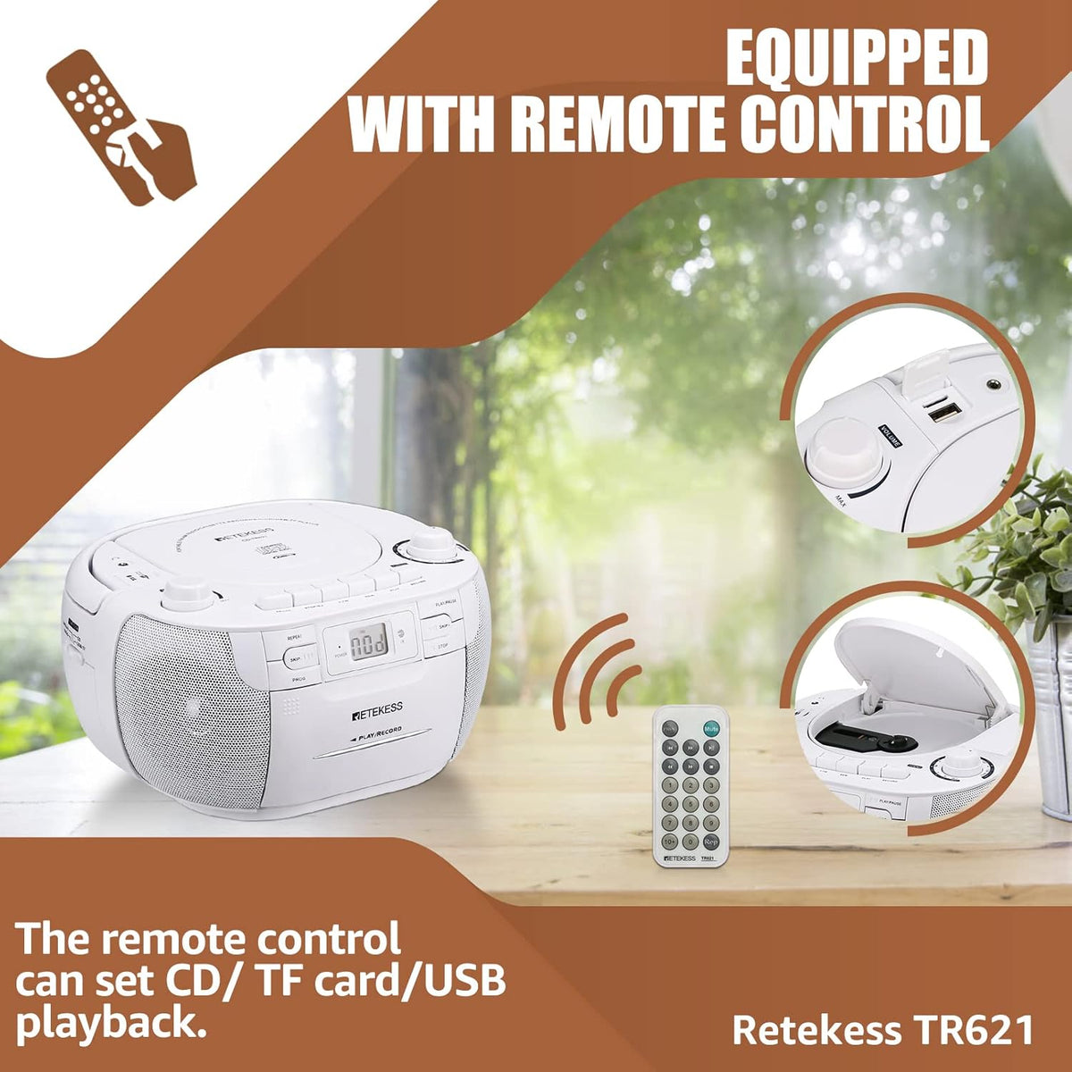 CD and Cassette Player Combo with Remote Control G311159
