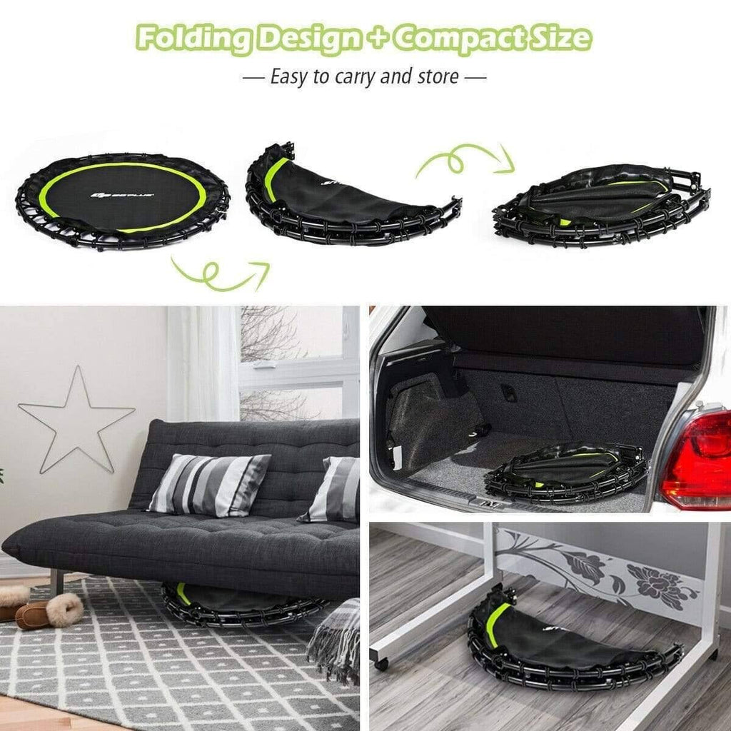 Foldable Fitness Rebounder Trampoline with Resistance Bands E7230