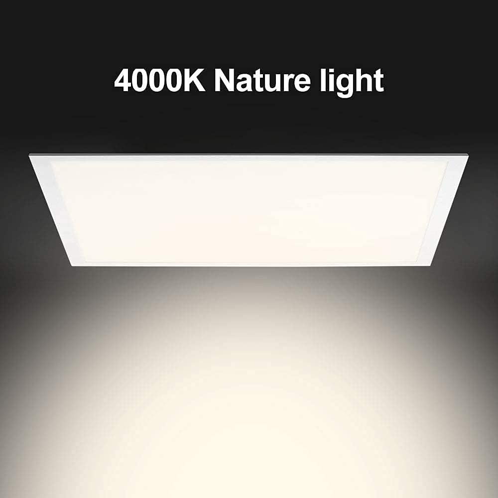 2X2 FT 39W 4000K 4290 LM Back Lit LED Flat Panel Troffer Light Fixture, 4-Pack V93519