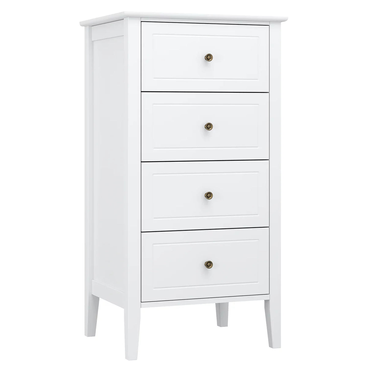 White 4 Drawer Wood Dresser I67906