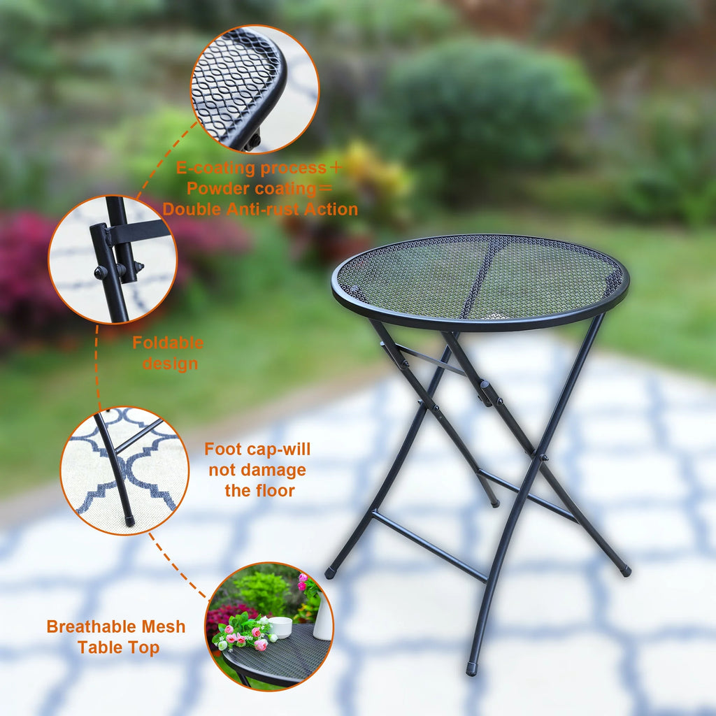 3 Pieces Metal Folding Bistro Set U5605